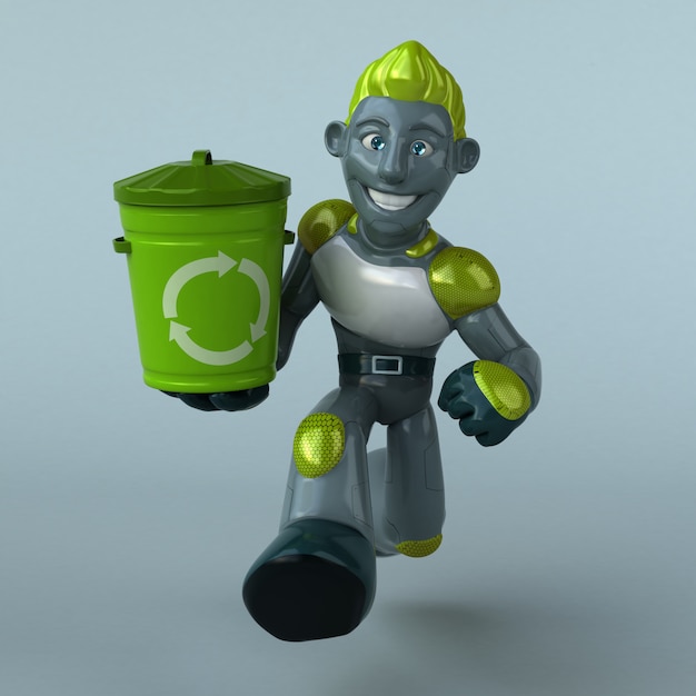 Robot vert - Illustration 3D