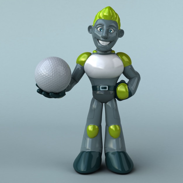 Robot vert - Illustration 3D