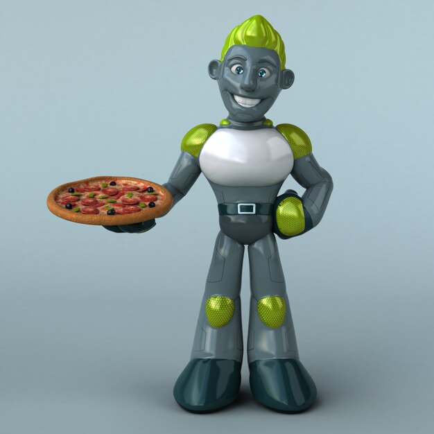 Robot vert - Illustration 3D