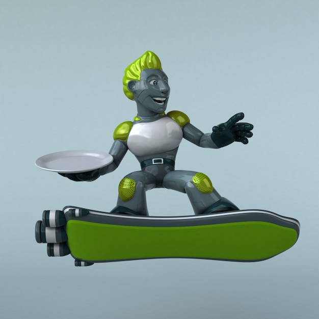 Robot vert - Illustration 3D