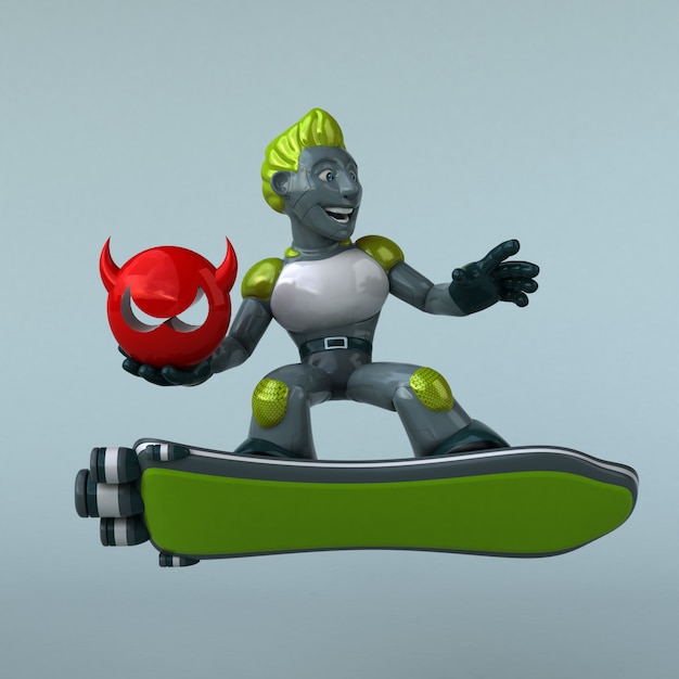 Robot vert - personnage 3D