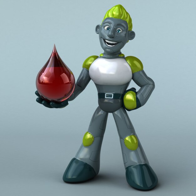 Robot vert - personnage 3D