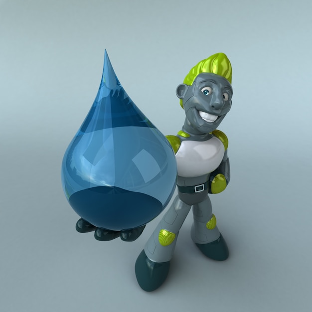 Robot vert - personnage 3D
