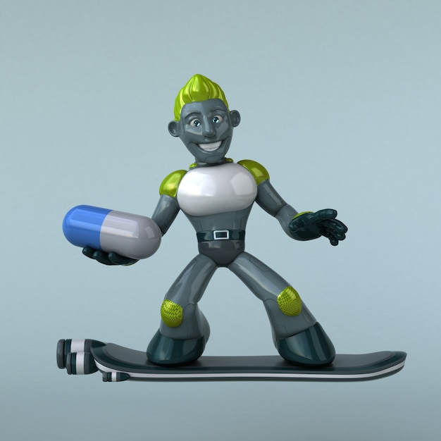 Robot vert - personnage 3D