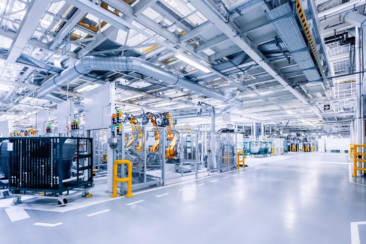 Photo robots dans une usine automobile