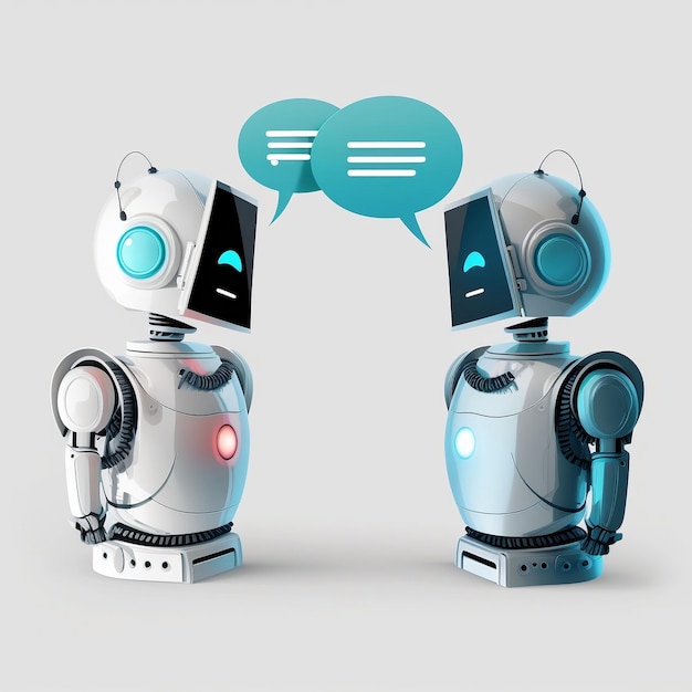 Des robots futuristes engagent la conversation