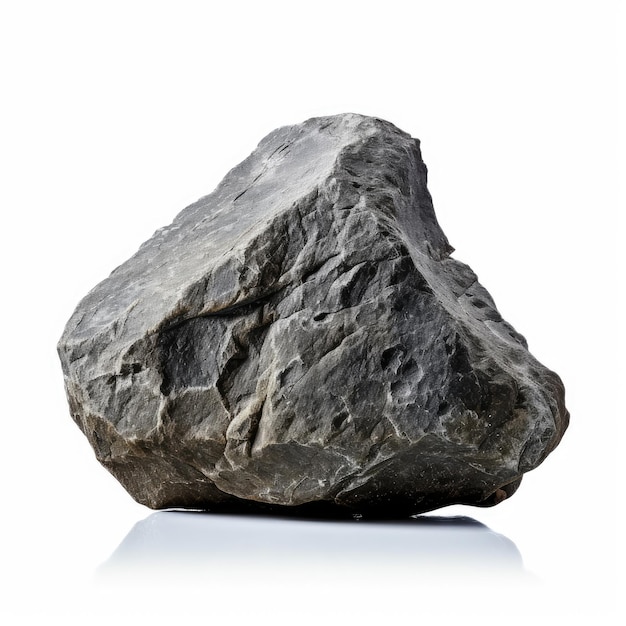 roche sur un fond blanc solide