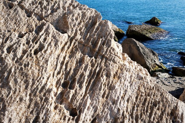 Roche sablonneuse de surface Rivage rocheux de la mer Caspienne