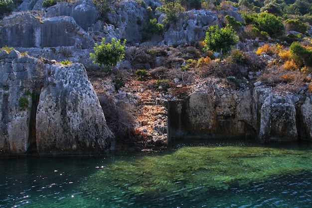 Le rocher et la mer en Turquie