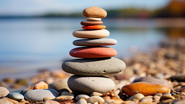 Photo des rochers empilés sur la plage.