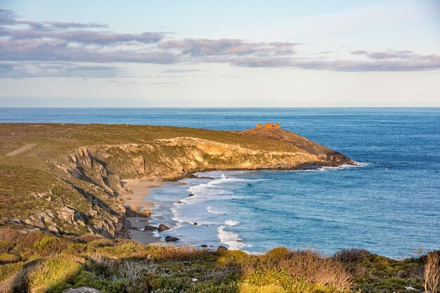 Roches remarquables dans l'île kangourou du sud au coucher du soleil