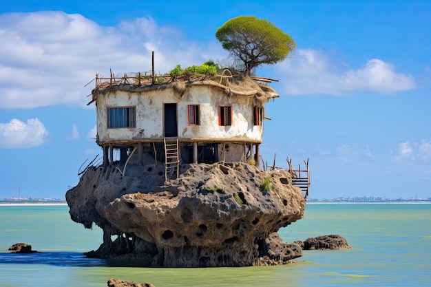 Le Rock Beach House sur les rives de Zanzibar Tanzanie Architecture parfaite du front de mer Ciel Bleu
