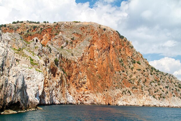 Photo rock et mer méditerranée en turquie