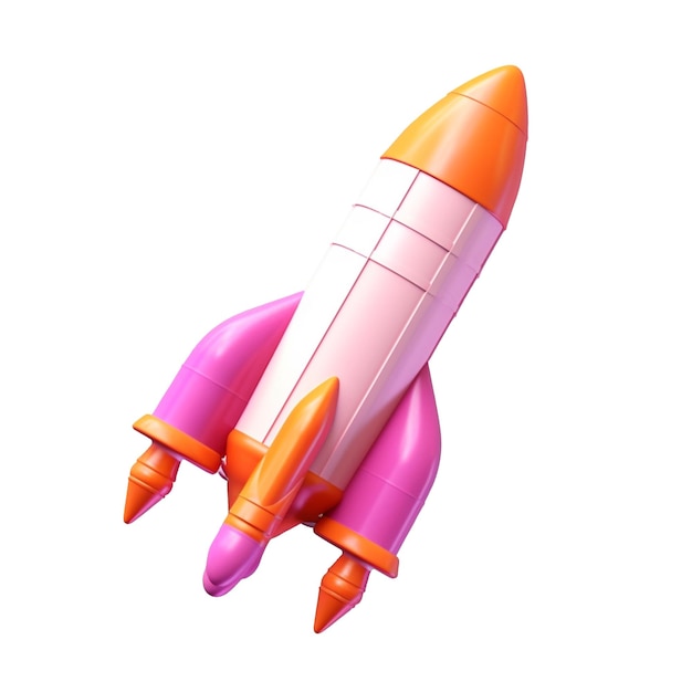 Rocket dans la palette de couleurs tendance de style 3D avec Generative AI