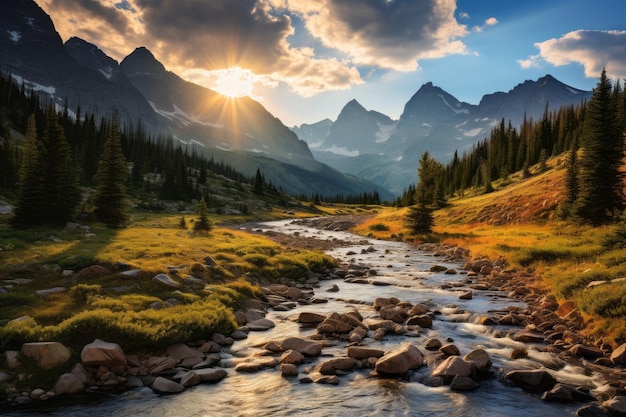 Rocky Mountain Pass avec une IA générative à couper le souffle