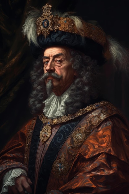 Le roi majestueux Un portrait baroque