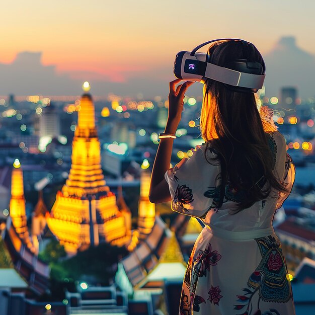 Photo rôle de la technologie telle que la réalité virtuelle