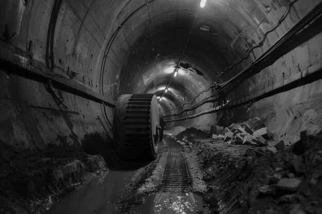 Roller se déplaçant dans un tunnel de construction Meilleure photographie de rouleau