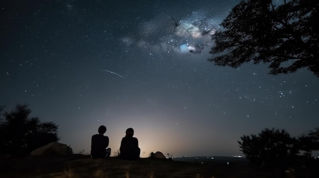 Romance sous le ciel étoilé IA générative