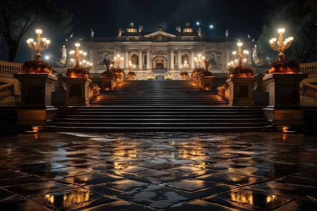 Photo rome l'escalier espagnol une place élégante avec des marches en marbre générative ia