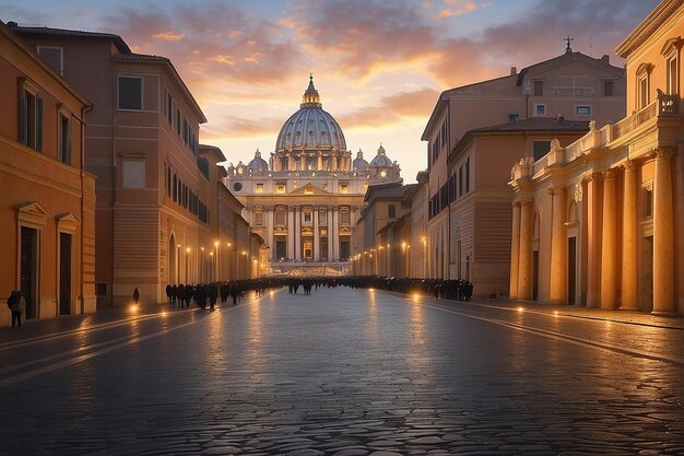 Rome, la ville du Vatican au lever du soleil