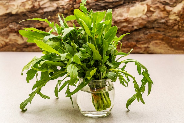 Roquette aux herbes biologiques fraîches