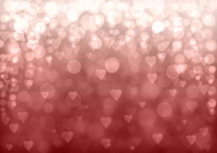 Photo rose argent valentine abstrait festif. texture de motif effet scintillant bokeh avec des coeurs.