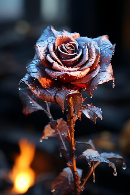 La rose blanche et le feu dans la zone de guerre