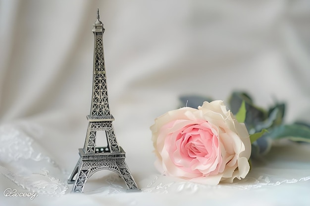 une rose blanche et une rose rose sont en face d'une rose blanche