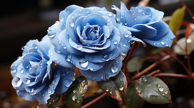 Rose bleue Ai générative