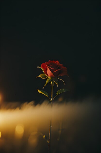 Une rose dans le brouillard