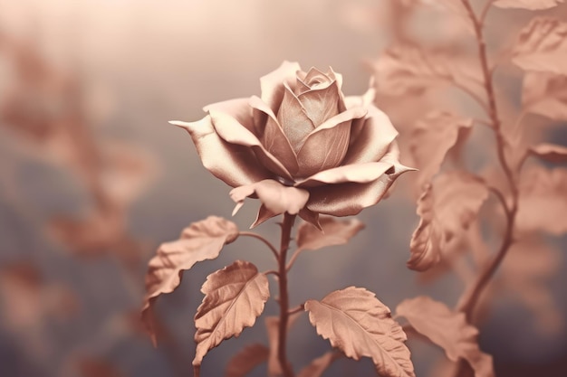 Une rose dans un champ de roses