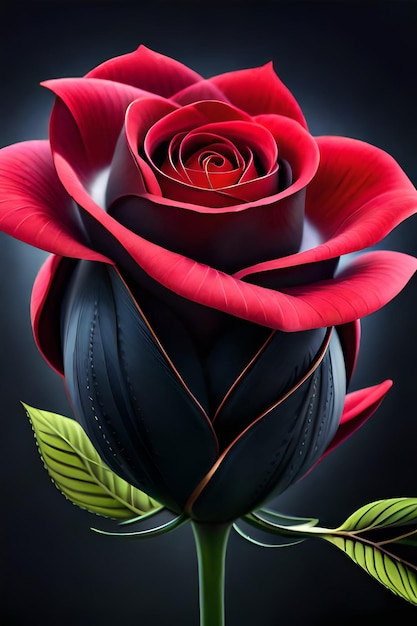 Une rose dans un chapeau noir