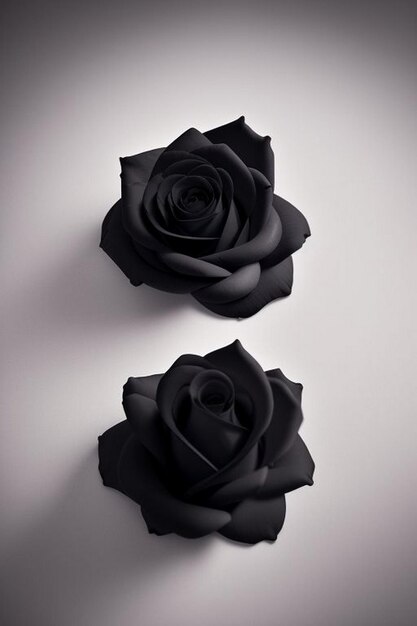 Une rose noire Des gouttes d'eau