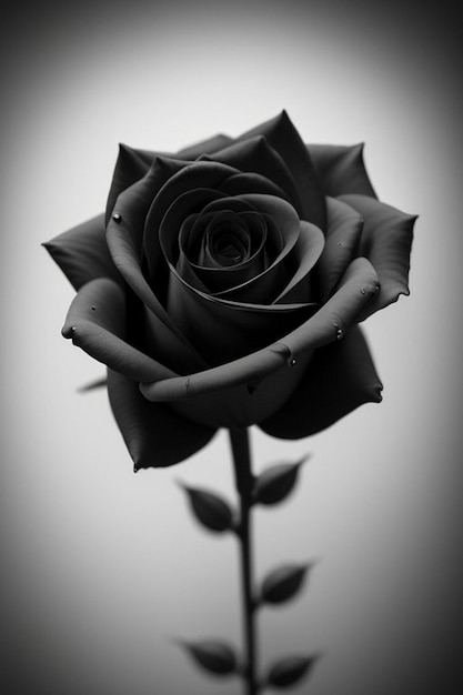 Photo une rose noire des gouttes d'eau