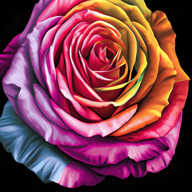 Rose papier art ai généré