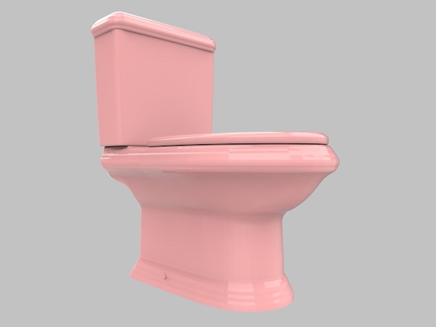 Rose placard toilette salle de bain wc porcelaine 3d illustration