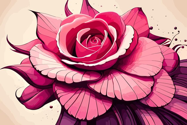 Rose rose sur fond grunge illustration vectorielle pour votre conception
