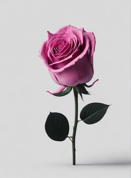 Rose rose isolée