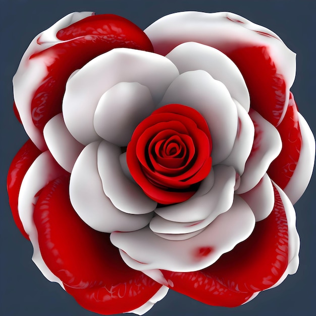 Photo rose rouge et blanche réaliste rose de haute qualité belle rose époustouflante roses rouges fleurs de couleur blanche