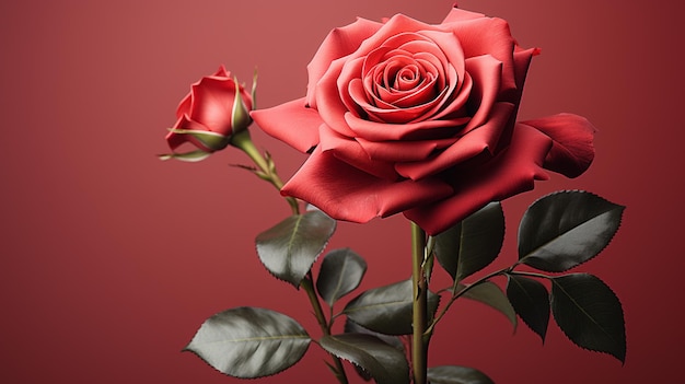 rose rouge avec des gouttes de rosée rose rouge avec des pétalesgénérative ai