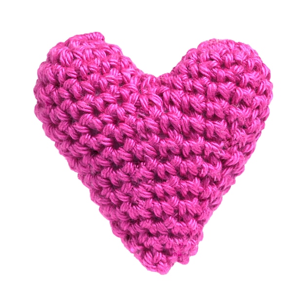 Rose sweet heart crochet tricot de fil isolé sur fond blanc