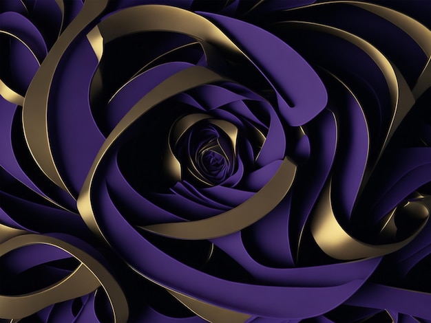 Une rose en violet et or