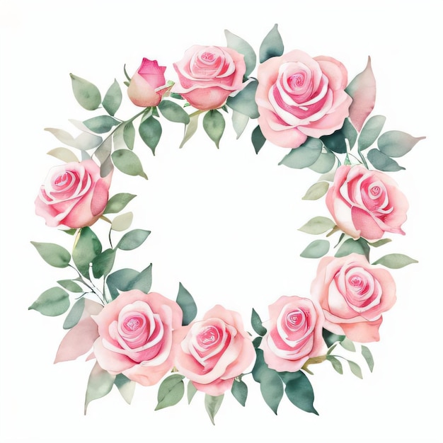 Des roses à l'aquarelle roses Clipart