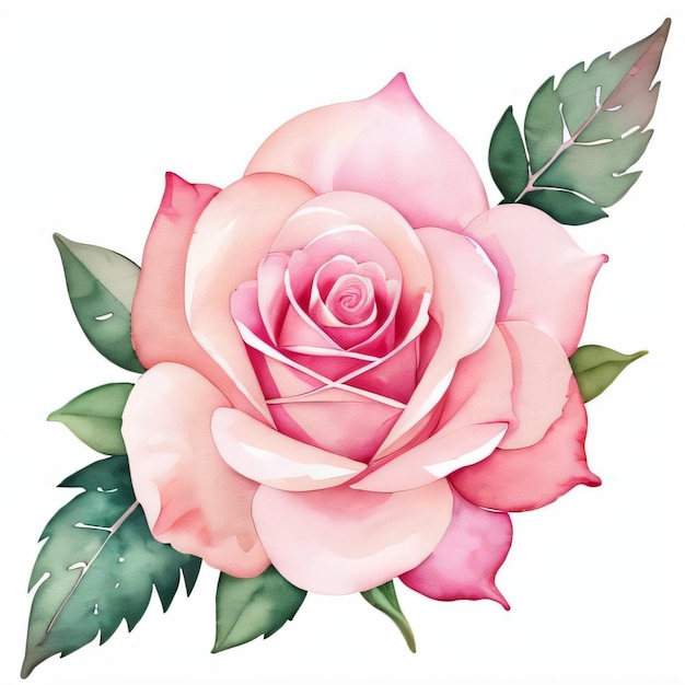 Des roses à l'aquarelle roses Clipart