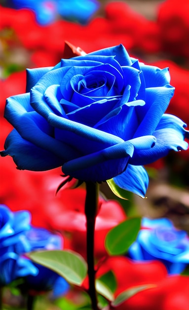 Photo roses bleues dans le jardin