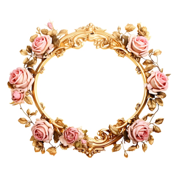 Roses et feuilles cadre ornemental décoratif Antique élégant rétro Royal luxe