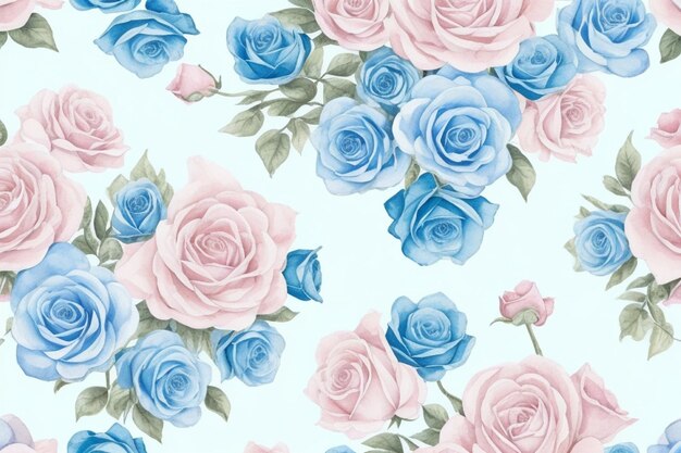 Les roses à fleurs douces Aquarelle beauté sans couture
