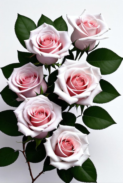 des roses sur fond blanc
