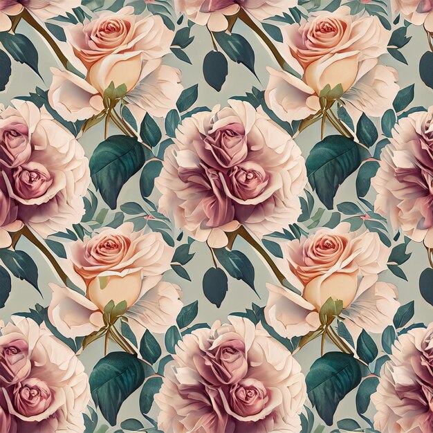 Des roses de style vintage à motifs sans couture